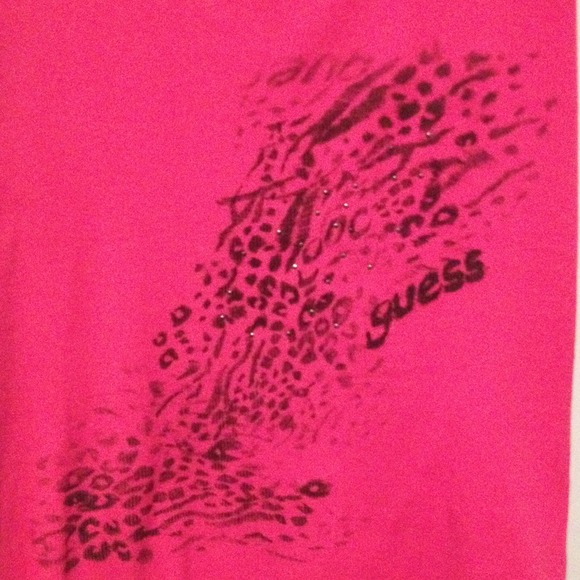 Guess leopard glitter print top