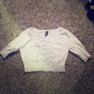 Cropped white sweater