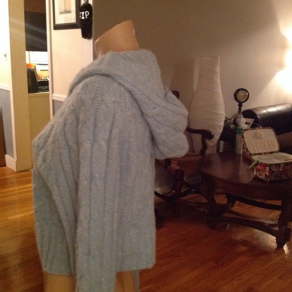 Light Blue Hooded Wool Sweater - Picture 2 of 3