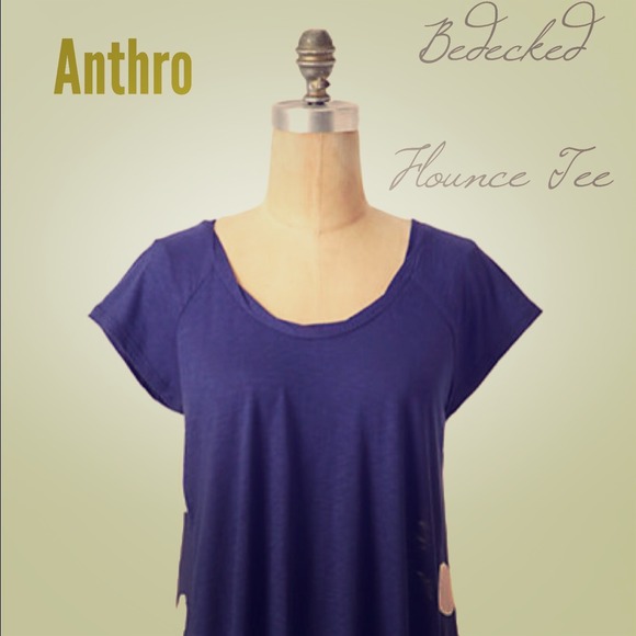 Anthropologie Bedecked Flounce Tee