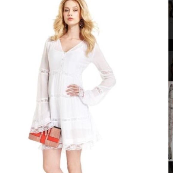 GUESS DRESS LONG SLEEVE, V-NECK, LACE BOHO STYLE - Picture 3 of 4