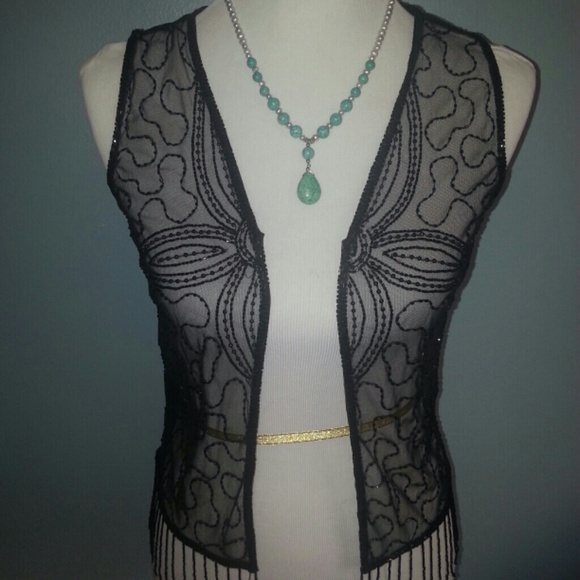 Black Beaded Passport Vest