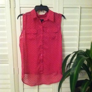 Pink sleeveless blouse