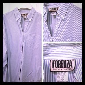 Classic blue and white striped button down Oxford