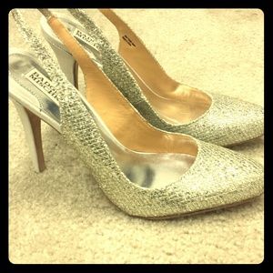 Badgley Mischka glittery faux snake pumps