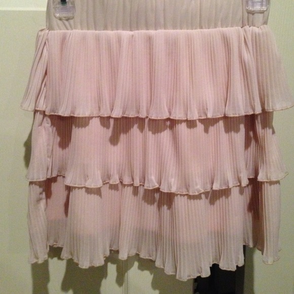 NWT! MM Couture Light Pink Pleated Layered Skirt