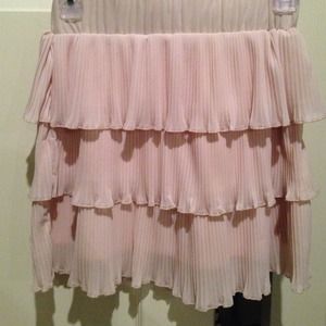 NWT! MM Couture Light Pink Pleated Layered Skirt