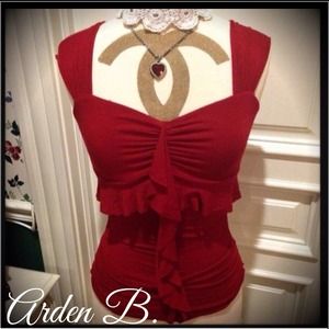 🎀SOLD🎀 ARDEN B. Silky Red Sexy Tank Top Shirt
