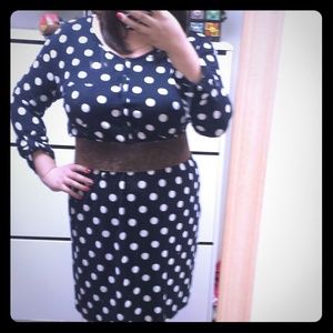 Cotton jersey polka dot dress