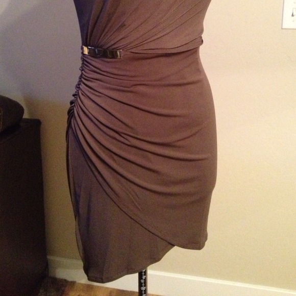 BCBG Max & Cleo Brown Short Tube Top Dress - Picture 3 of 4