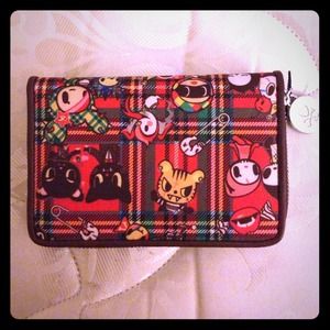 🆕 Tokidoki Glenard Dark Red Small Flap Wallet