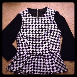 Houndtooth peplum blouse!
