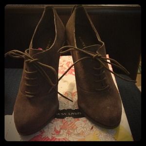 Chinese Laundry Suede Booties in Coffee