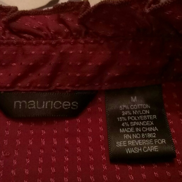 Dark red polkadot top - Picture 2 of 2