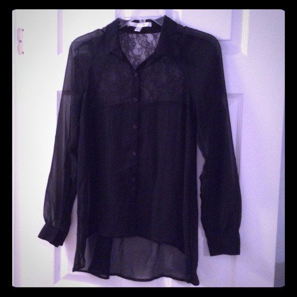 SOLD---Sheer black blouse***