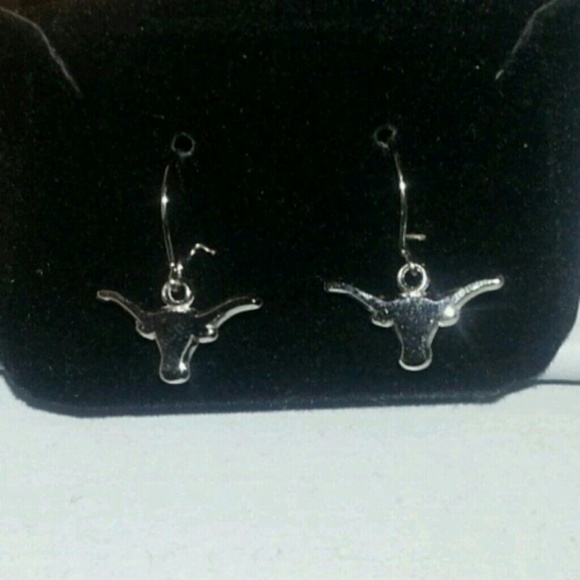 Silver Longhorn Earrings - Picture 2 of 2