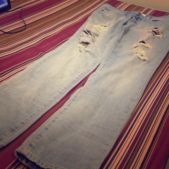 Destroyed Light Denim Jeans