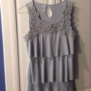 Gorgeous beaded ruffle tank top