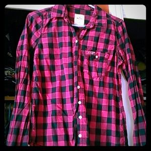Fuchsia checkered top