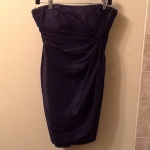 Navy Maggie London Strapless dress