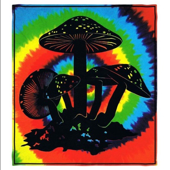 tie dye mushroom wall tapestry