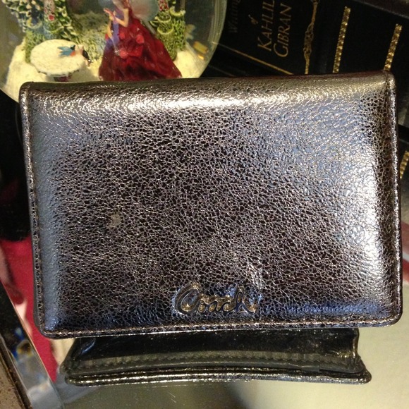 Gorgeous metallic grey coach wallet
