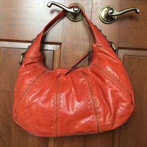Fossil Orange Hobo Handbag
