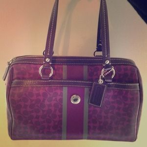 Purple leather Coach purse