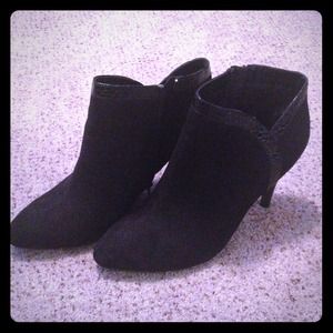 Black suede bootie