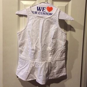Ann Taylor peplum eyelet top. Size 0P