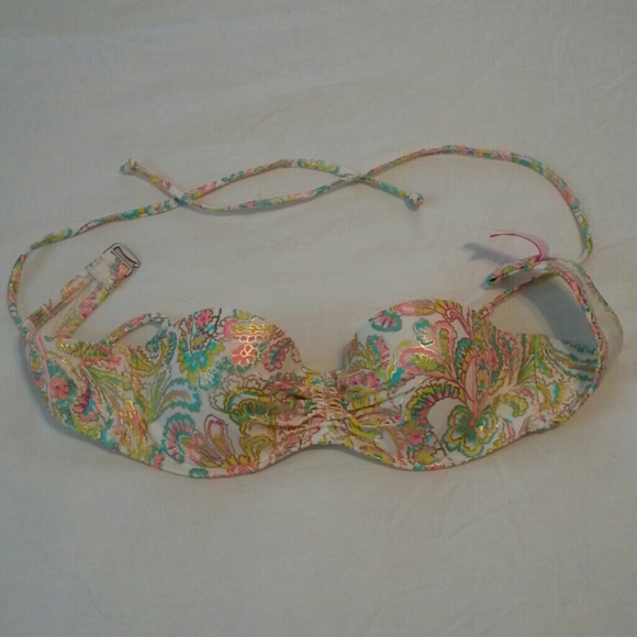 Paisley pattern bandeau/halter bikini top