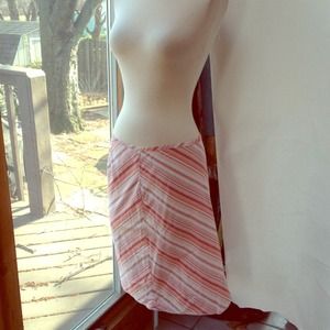 Abercrombie cotton diagonal red striped skirt