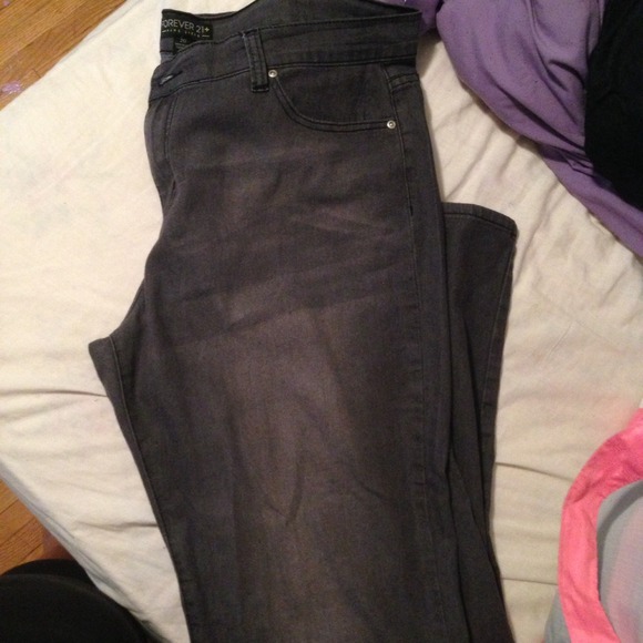 Forever 21 + Plus Gray Skinny Jeans