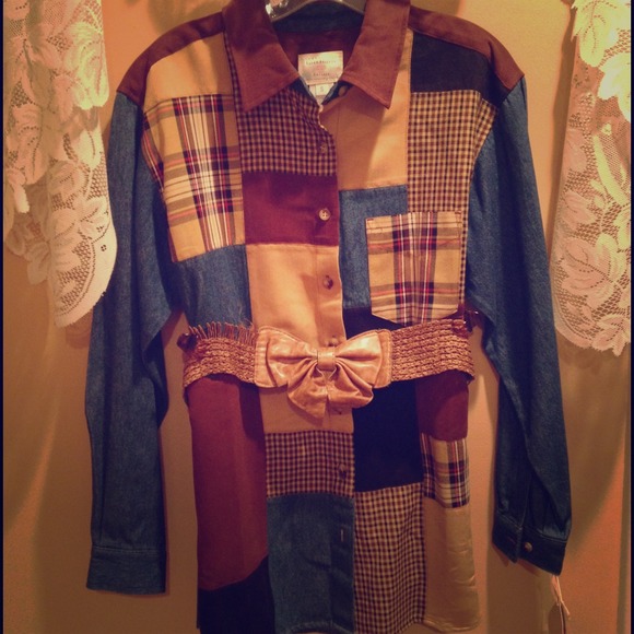 TRADED Unique patchwork oversized button down