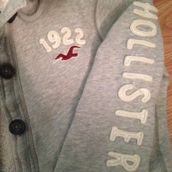Hollister Grey Faux Fur Jacket - Picture 2 of 3