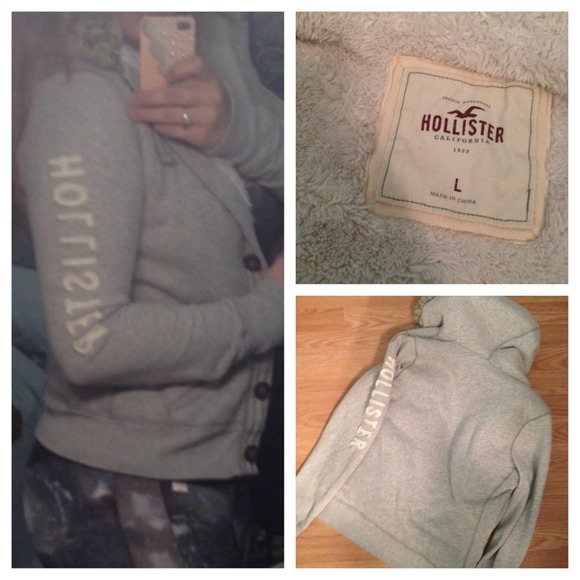 Hollister Grey Faux Fur Jacket - Picture 3 of 3