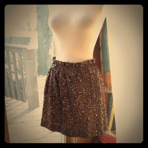 J.Crew brush copper sequin mini skirt