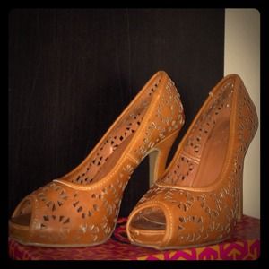 Cognac Brown Peeptoe Stiletto