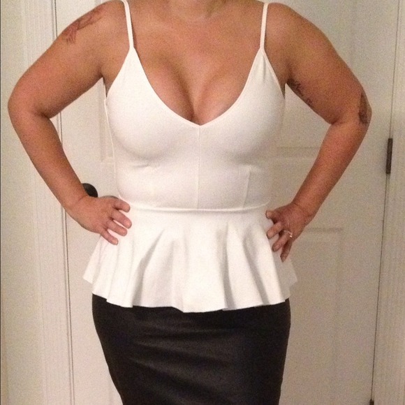 Peplum top open back