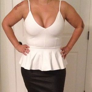 Peplum top open back