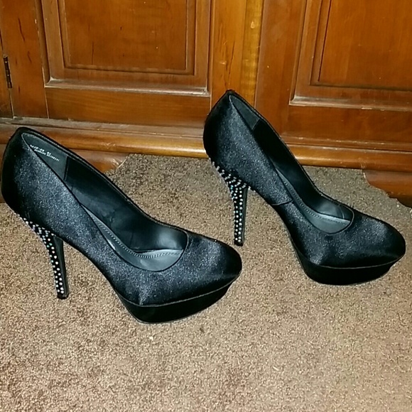 Rhinestone heel pumps