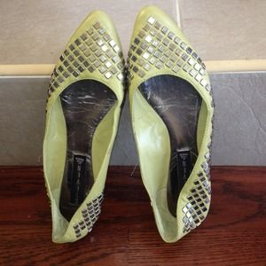 Yellow studded flats
