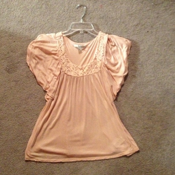 Baby doll top with lace floral design (size L)