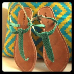 Teal Blue Braided Sandal