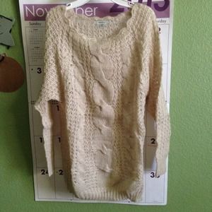 Scalloped knit crochet sweater NWOT