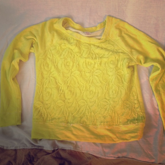 Neon yellow lace sweater