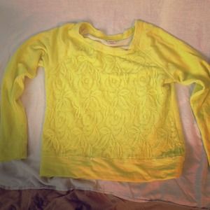 Neon yellow lace sweater