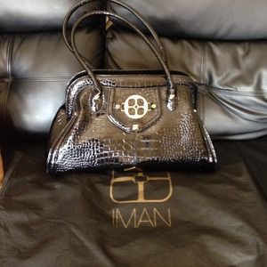 Iman black handbag