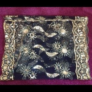 Long silver & black scarf!