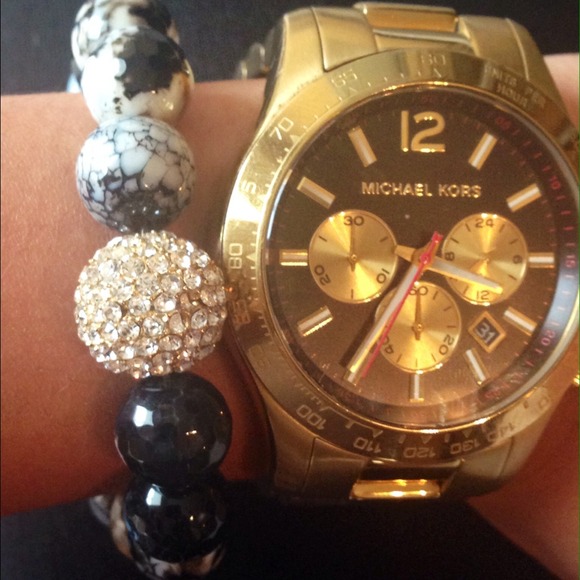 ⚡️Marble bracelet with studded crystal stone
